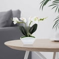 thumbnail image 3 of LOLIPPYY 2-Pack White Artificial Phalaenopsis Orchid , Realistic Fake Potted Plant Home and Office Decor, 3 of 8