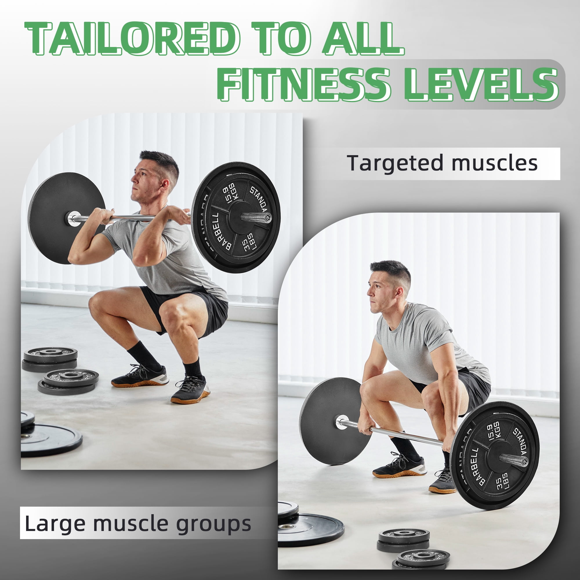 BalanceFrom Classic Cast Iron Weight Plates for Strength Training, 1-Inch, 45-Pound, Single