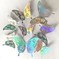 thumbnail image 2 of Pegatina de pared de mariposa colorida para decoración del hogar, textura de Metal, pegatinas de arte de pared de mariposa hermosa, suministros de manualidades DIY, 12 piezas, 2 of 4