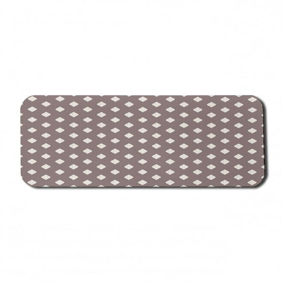 Geometric Computer Mouse Pad, Repeating Pattern of Ikat Style Nomadic Exotism of Rhombus Motifs, Rectangle Non-Slip Rubber Mousepad Large, 31" x 12" Gaming Size, Mauve Taupe Off White, by Ambesonne