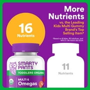 SmartyPants Toddler Organic Multi & Vegetarian Omega 3 Gummy Vitamins with D3, C & B12 - 60ct