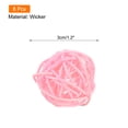 thumbnail image 2 of Uxcell 8 Pcs Bolas de Mimbre de Ratan de 1.2 Pulgadas, Bolas Decorativas de Ratan para Rellenar Jarrones para Bodas y Fiestas en Color Rosa, 2 of 6