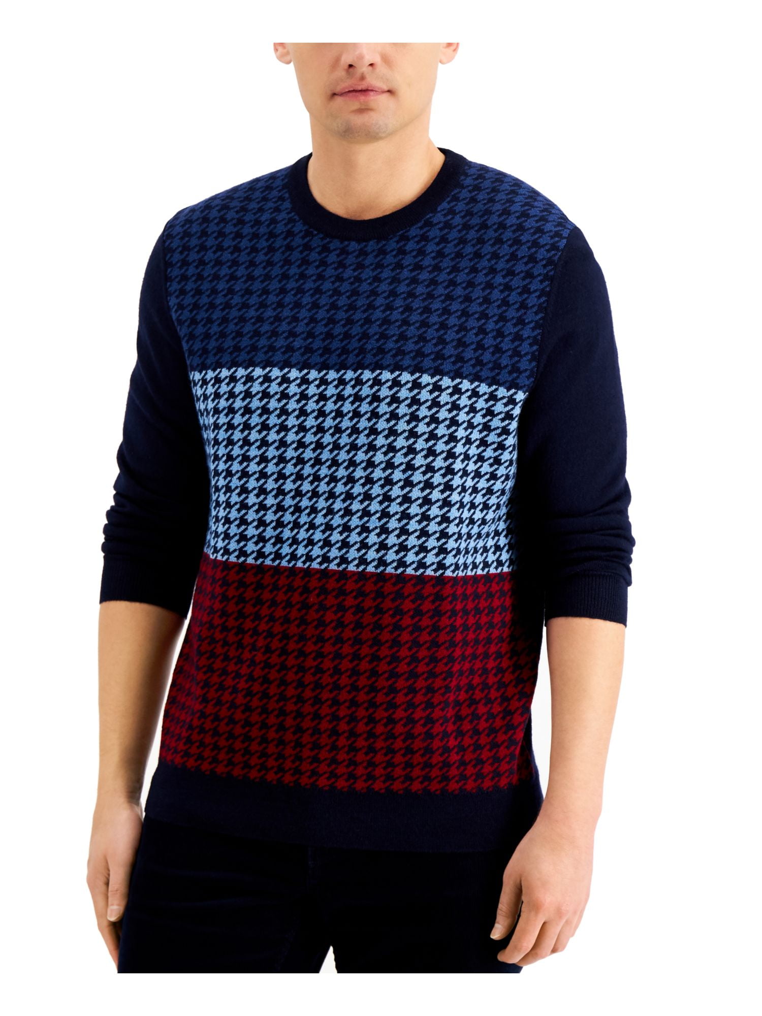 Club Room Striped V-Neck Sweater BLue Mens XL New 