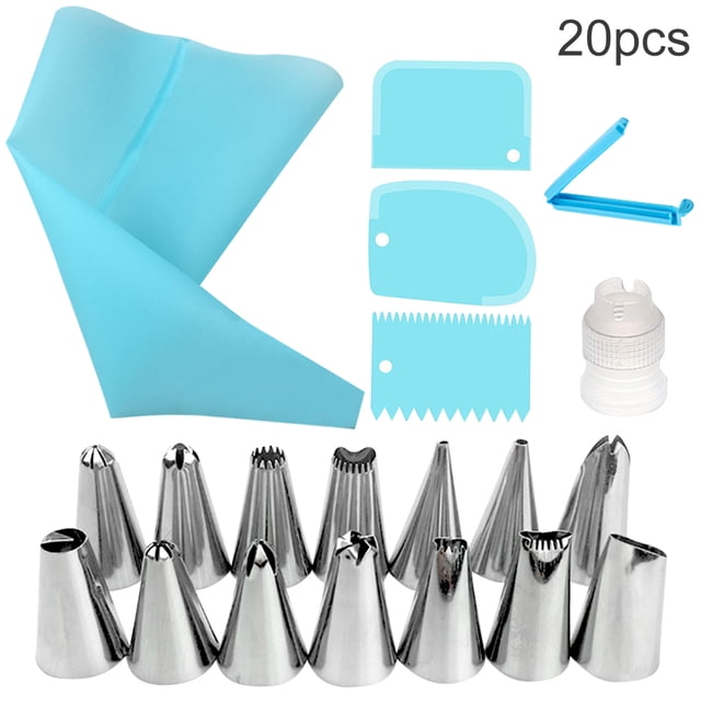 yingyy 20pcs Reusable Cake Baking Set Portable Baking Pastry Accessories Portable Baking Pastry Accessories Kitchen Cooking Scraper Tools