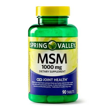 - Spring Valley MSM Tablets, 1000 mg, 90 Ct