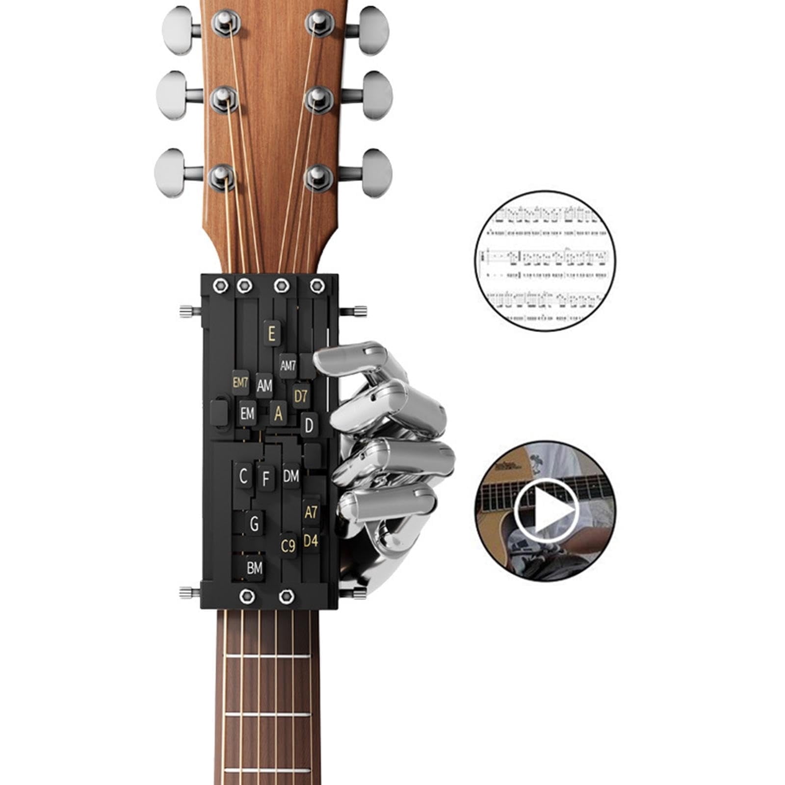 Guitar Aid Chords Trainer Guitar Chord Presser Guitar Learning Parts Guitar Assistant Practical Teaching Tool Accessories Gifts for Beginners Friends
