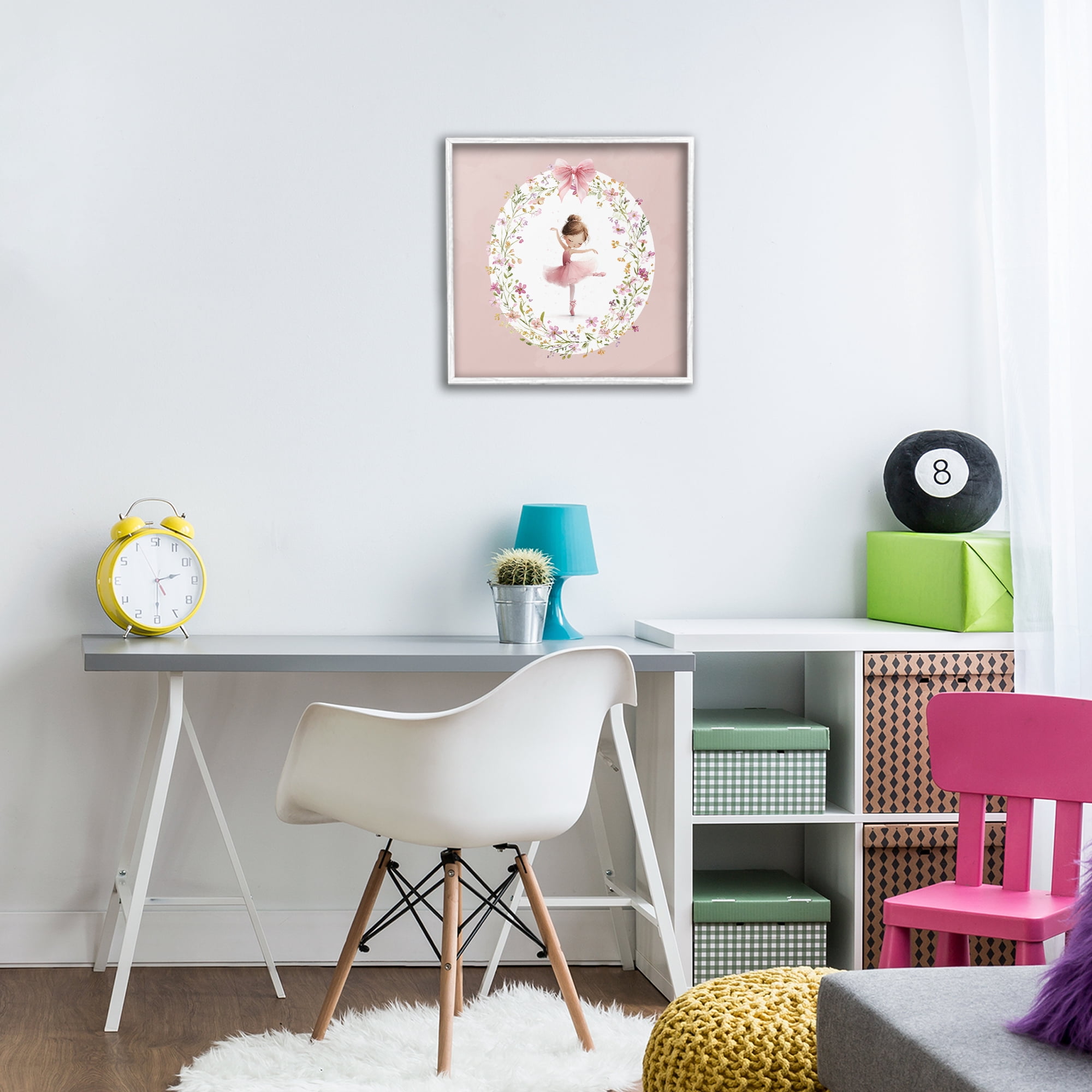 Stupell Industries Ballet Dancing Princess White Framed Giclee Art, design by Christine Simpson Art