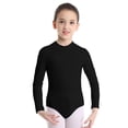 thumbnail image 3 of Oyolan Kids Girls Ballet Dance Leotard Long Sleeves Mock Neck Gymnastics Bodysuit Dancewear Black M, 3 of 7