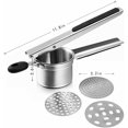 thumbnail image 2 of TORUBIA Potato Ricer,Ricer Kitchen Tool,Potato Ricer Stainless Steel With 3 Interchangeable Fineness Discs|Potato Press Ricer For Create Smooth Creamy Mashed Potato,Cauliflower,Vegetables, Day Gifts, 2 of 7