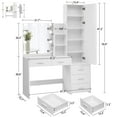 FANGSUM 47.2" Large Vanity Desk with 10 Lights Bulbs & Full-Length ...