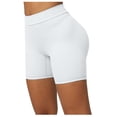 thumbnail image 4 of Penkiiy Yoga Shorts for Womens Women's Solid Back Waist Deep V-shaped Sports Fitness Running Yoga Shorts White Yoga Leggings for Women, 4 of 5