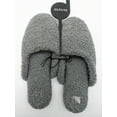 thumbnail image 3 of Alfani Fuzzy Women's Slip-Resistant Slide Slippers, Gray, Small 5-6, 3 of 5