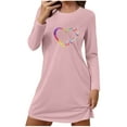 thumbnail image 2 of HongQid Nightgowns for Women Soft Grpahic House Dress Long Sleeve Sleep Shirts Fall Sleepwear Night Gown Nightshirt, 2 of 6
