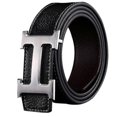 thumbnail image 1 of New Style Business Leisure Genuine PU Leather H Smooth Buckle Litchi Grain Belt For Men (FMY), 1 of 5