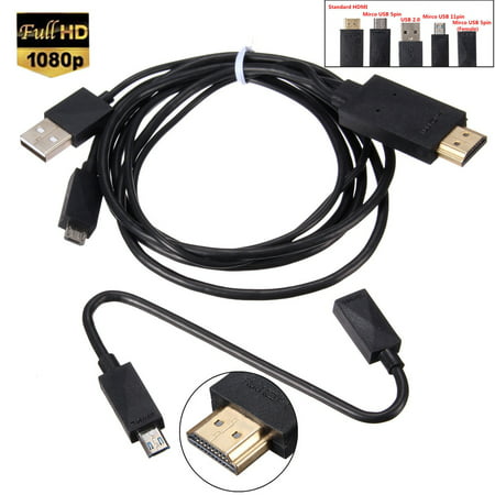 3.6ft 1920x1080P Full HD 5PIN 11PIN Micro USB to HD MHL Adapter Converter Cable for For Samsung Galaxy S3 / S4 / S5 / Note2 / Note3 / Note4 / Note Edge / Mage 6.3 5.8/ Tab S