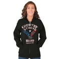 thumbnail image 3 of Country Strong USA Bald Eagle Cowboy Zip Up Hoodie Men's Women's Brisco Brands S, 3 of 6