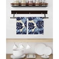 thumbnail image 3 of Blue Palm Leaves Hand Towels Set,Waffle Weave Kitchen Towels 3 Pieces,Farmhouse Summer Beige Tropical Plants Microfiber Hair Face Bath Tea Towel Absorbent Cleaning Dish Cloths,15.7"x23.6", 3 of 7