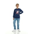 thumbnail image 7 of Sezzit Boys’ Christmas Sweatshirt – Clasic Cozy Xmas Fleece Pullover with Festive Holiday Graphics – Navy Santa -Size 4, 7 of 7