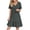 Dark Gray, variant on Zpanxa Women's Spring Summer Dress V Neck Loose Fit Pleated High Waist Bohemian Maxi Dress with Lace Trim Casual Beach Dress