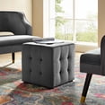 thumbnail image 5 of Modway Contour Tufted Cube Performance Velvet Ottoman in Gray, 5 of 5