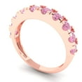 thumbnail image 2 of 1 ctw Wedding Band for Women - 18K Rose Gold Simulated Pink Diamond Stackable Eternity Ring, 2 of 6