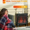 thumbnail image 4 of HOMCOM Poêle Cheminée Électrique, Poêle Cheminée Autoportant avec Effet Flamme Réaliste, Minuterie, Protection Contre La Surchauffe, 750W/1500W, Noir, 4 of 10