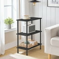 thumbnail image 4 of HOOBRO 18.9 Inches Narrow Side Table, 3-Tier Slim End Table No Tools Needed, Twist-On Assembly, Skinny Nightstand Sofa Storage Shelf for Living Room, Bedroom, Black BK48BZ01, 4 of 11