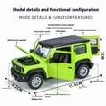 thumbnail image 3 of 1:24 Jimny Off Road SUV Alloy Metal Diecast Model Vehicle Sound & Light Collection Display Hobby Decoration Gifts For Boy, 3 of 10