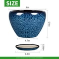thumbnail image 3 of 8 Inch Plant Pots- Ceramic Pots for Plants with Drainage Hole and Saucer, Large Planter Pot for Indoor Plants Outdoor Decor, Blue, 3 of 4