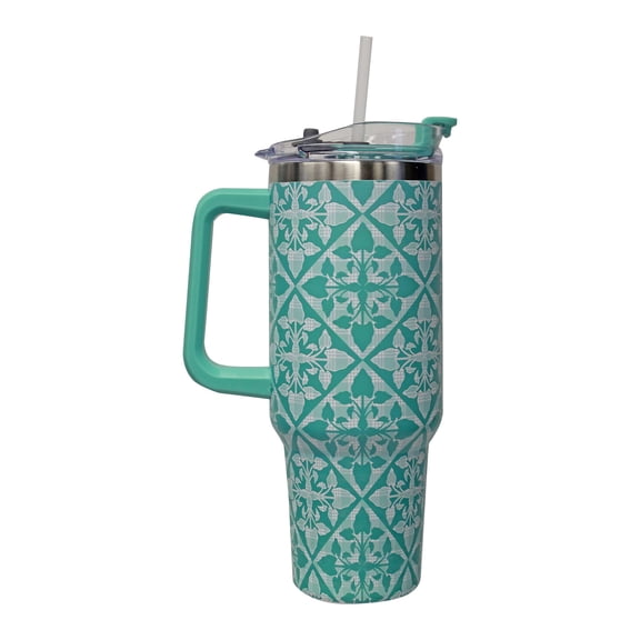 Natural HI Kalo Palaka Insulated Stainless Steel Tumbler with Handle, 40 oz