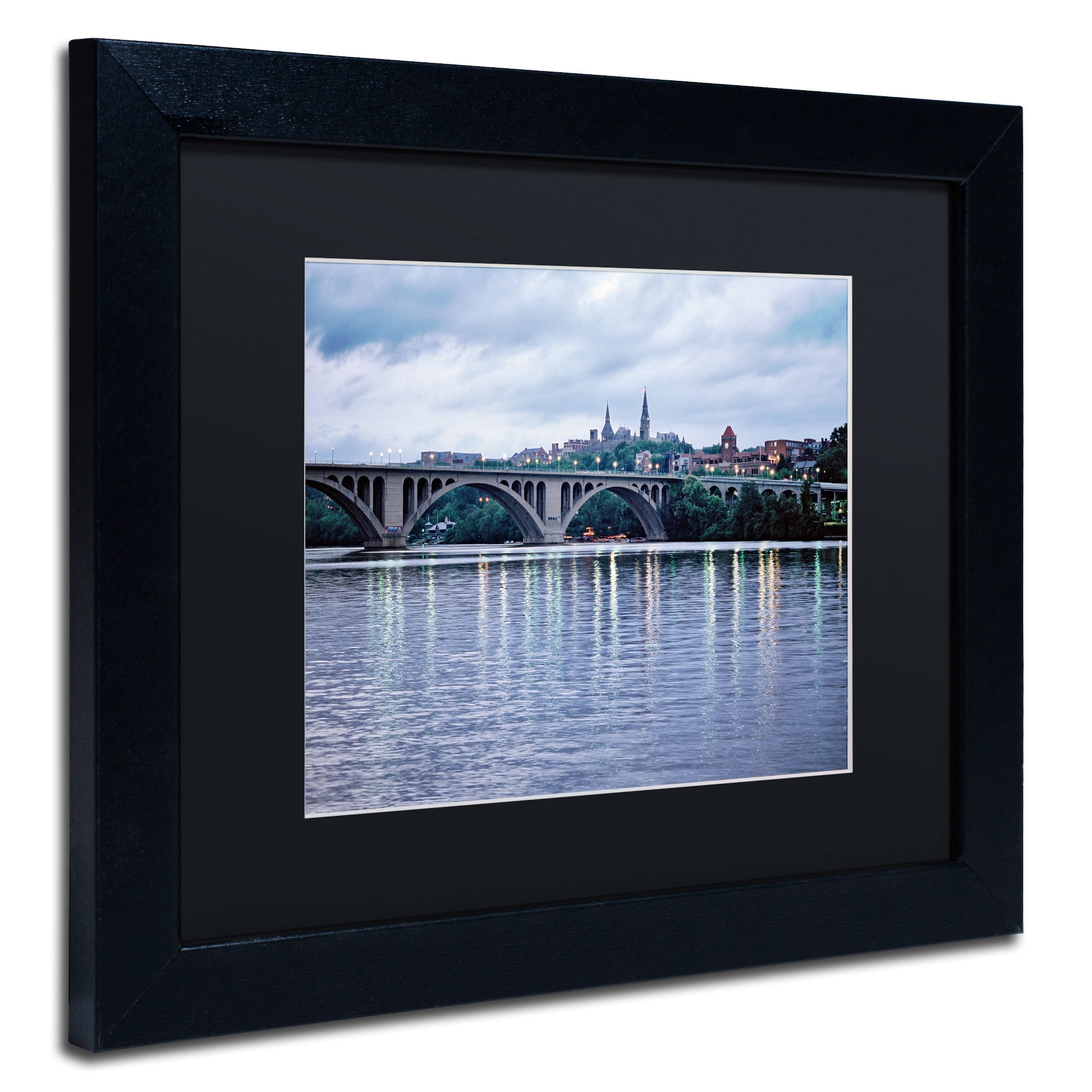 Trademark Fine Art "Georgetown-Key Bridge" Canvas Art by Gregory O'Hanlon, Black Matte, Black Frame