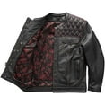 thumbnail image 4 of First Mfg Co - Cinder - Men's Motorcycle Biker Riding Black Red Leather Jacket - 4X Large, 4 of 5