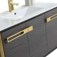 thumbnail image 4 of Fine Fixtures Oakville 42 in. W x 18 in. D x 33 in. H Wall Mounted Bathroom Vanity in Black Coal Oak with White Ceramic Sink, 4 of 8