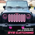 thumbnail image 3 of Camoo Inserts de Parrilla Frontal Rosa para Jeep Wrangler 2007-2017, Juego de 7 Piezas, 3 of 9