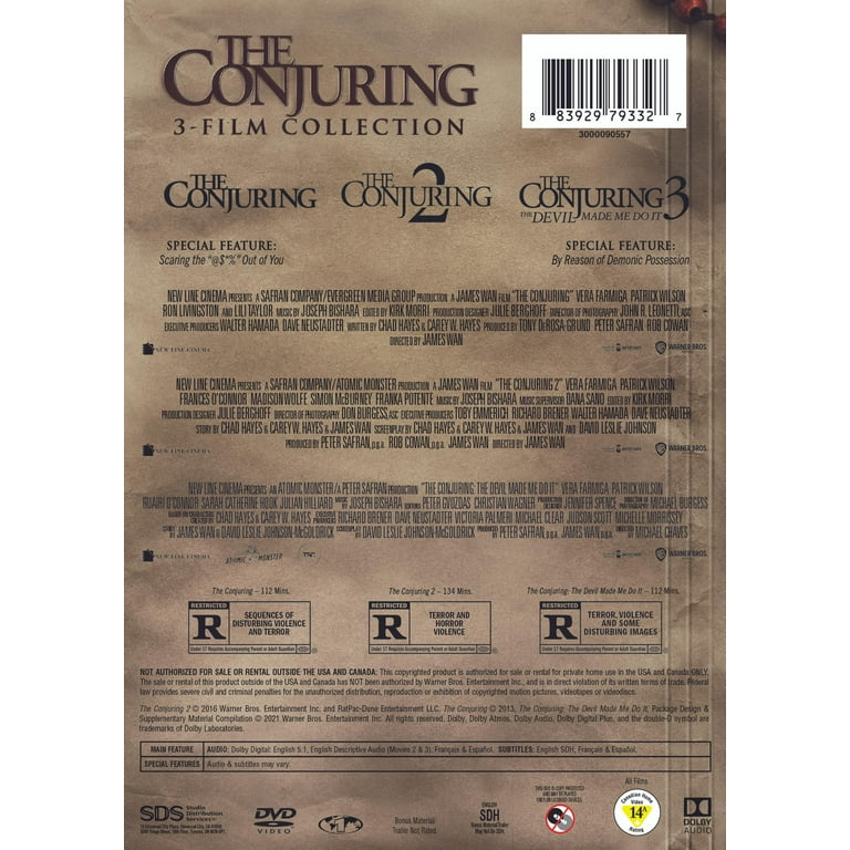 The Conjuring 3-Film Collection DVD, Horror Mystery Thriller