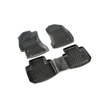 Rugged Ridge by RealTruck Floor Liners for Jeep CJ & Wrangler YJ | Front/Rear | 12987.09 | Compatible with 1976-1986 Jeep CJ-7; 1987-1995 Jeep Wrangler YJ