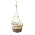 thumbnail image 2 of ERTZAE Handwoven Cattail Hanging Plant Basket – Natural Hanging Flower Pot,Handwoven Hanging Basket,Multi-Functional Storage Basket,Space-Saving Plant Pot,Leak-Proof Hanging Planter Brown 7.87", 2 of 5