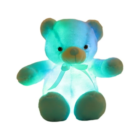 Glowing Bear Pillow Light-up Plush Toy Colorful Night Light Soothing Comfort Gift