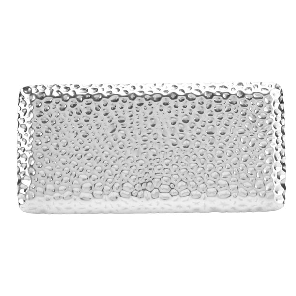 Bandeja Martillada, Bandeja De Acero Inoxidable Para Servir Bandeja De Acero Sirviendo Bandeja Bandeja Múltiple Bandeja Rectangular Para Sala De Estar Dormitorio