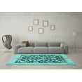thumbnail image 3 of Ahgly Company Indoor Rectangle Abstract Light Blue Modern Area Rugs, 6' x 9', 3 of 4
