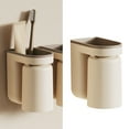 thumbnail image 4 of Soporte de pared para cepillos de dientes ZHCH con función de drenaje autoadhesivo color beige, 4 of 5