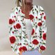 thumbnail image 1 of Cárdigan holgado informal con estampado de manga larga y botones para mujer, chaqueta de punto, top de poliéster para mujer, 1 of 5