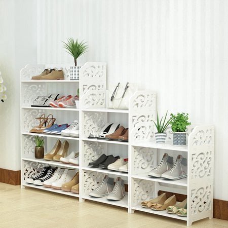 Home Carved Shoe Cabinet Storage Organiser Shoe Rack Stand