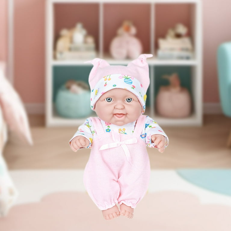 Pink 12 Inch Reborn Vinyl Doll Soft Cuddly Realistic Baby Doll