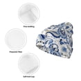 thumbnail image 3 of Easygdp Blue Paisley Winter Beanie for Men Women Beanie Knit Hat Cuffed Cap Beanie Knit Chunky Snow Cap, 3 of 6