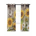thumbnail image 7 of Farmhouse Sunflowers Blackout Curtains for Bedroom, Rustic Barn Doors Flowers Butterfly Wooden Thermal Insulated Kitchen Drapes with Grommets, Light Blocking Window Treatment, 2 Panels 52" x 90", 7 of 7