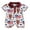 Wine Red, variant on Canrulo Newborn Baby Boy Western Clothes Cow Print Lapel Short Sleeve Romper Jumpsuit Summer Outfits Brown 6-12 Months