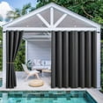 thumbnail image 5 of Topchances Indoor Outdoor Curtains, Waterproof Blackout Curtains for Patio Porch Pavilion Gazebo Weatherproof Wind Resistant, 1 Panel, 52'' W x 84'' L, Grey, 5 of 6
