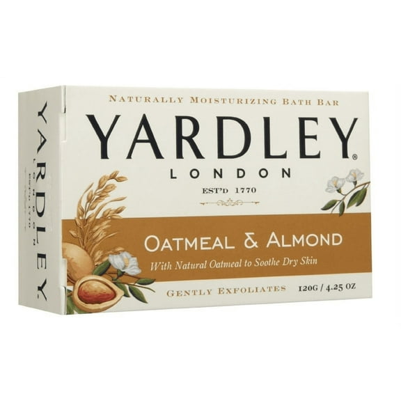 Yardley London Moisturizing Bar Oatmeal & Almond with Natural Oats 4.25 oz (Pack of 6)