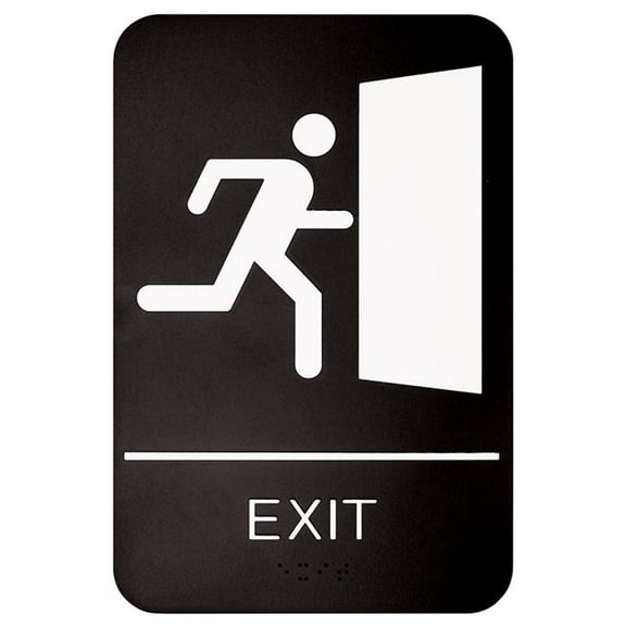 Winco SGNB-604 Information Signs with Braille, 6 x 9 in. - Exit